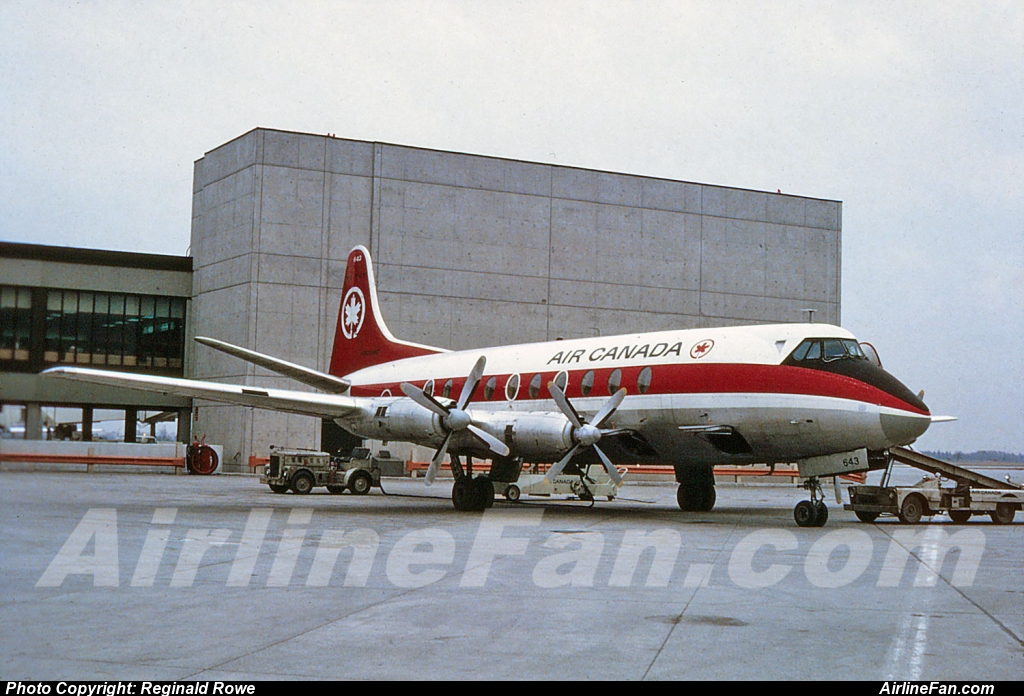 Air Canada Vickers Viscount CF-THY at Toronto Malton April 1972.